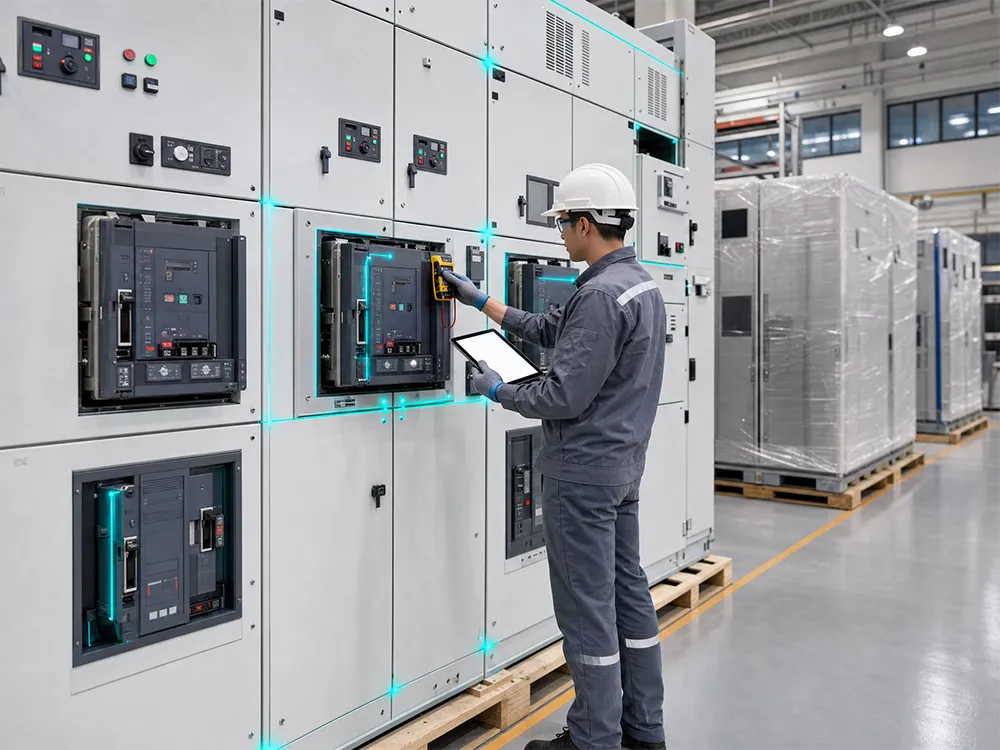 Inspection of finished electrical equipment before testing