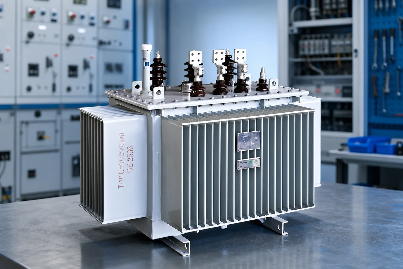 Jubang Group power_transformer — official product photo with illustrative scene background (not a real site photo)