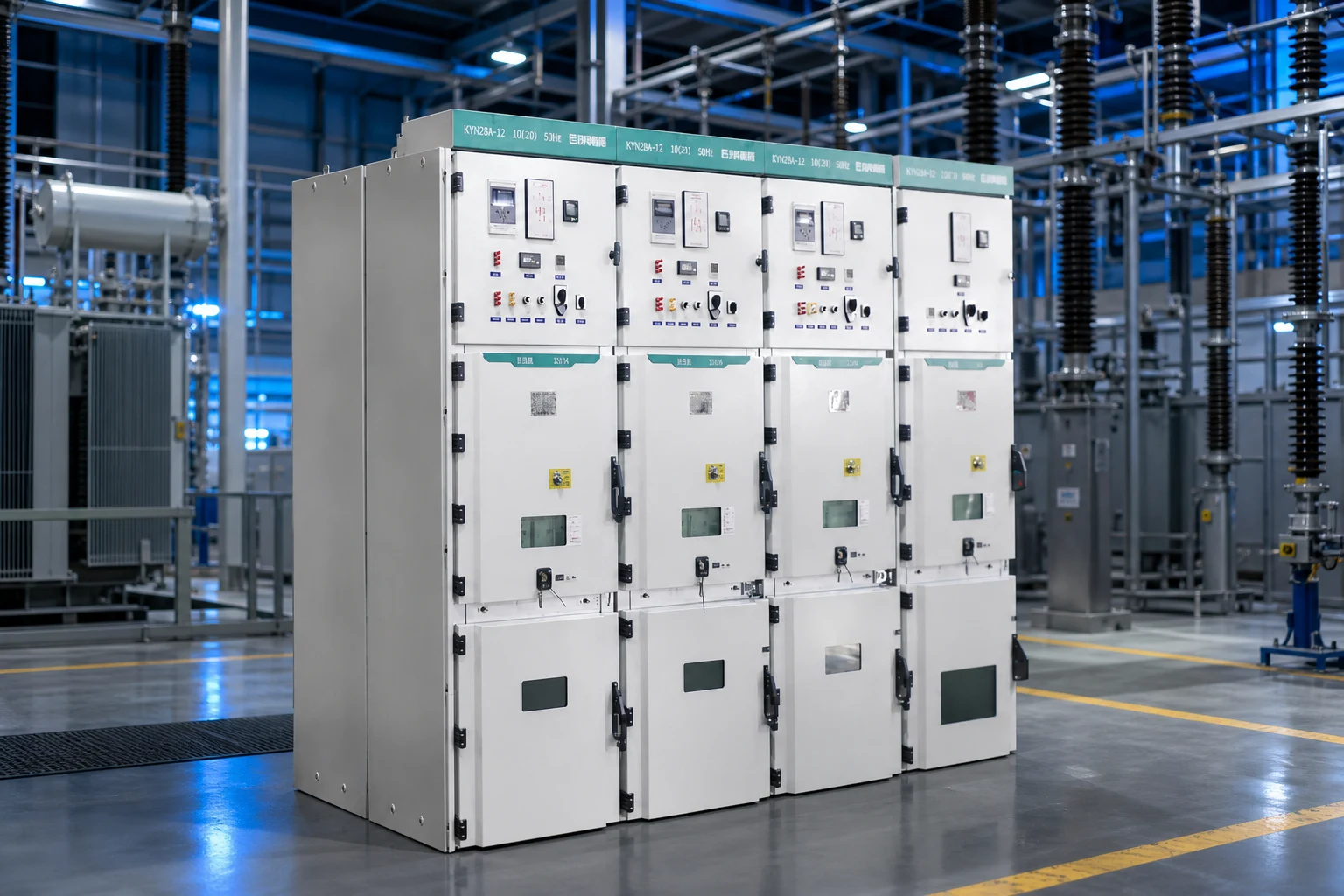 DC molded case circuit breaker — Jubang Group official product with illustrative industrial background (not a real site photo)