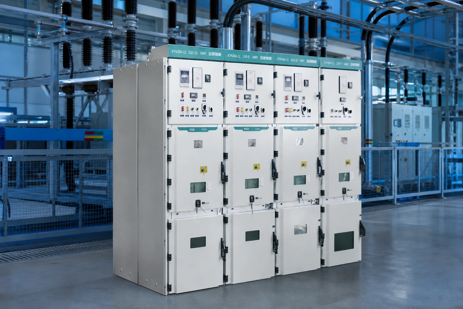 high voltage ring main unit — Jubang Group official product with illustrative industrial background (not a real site photo)