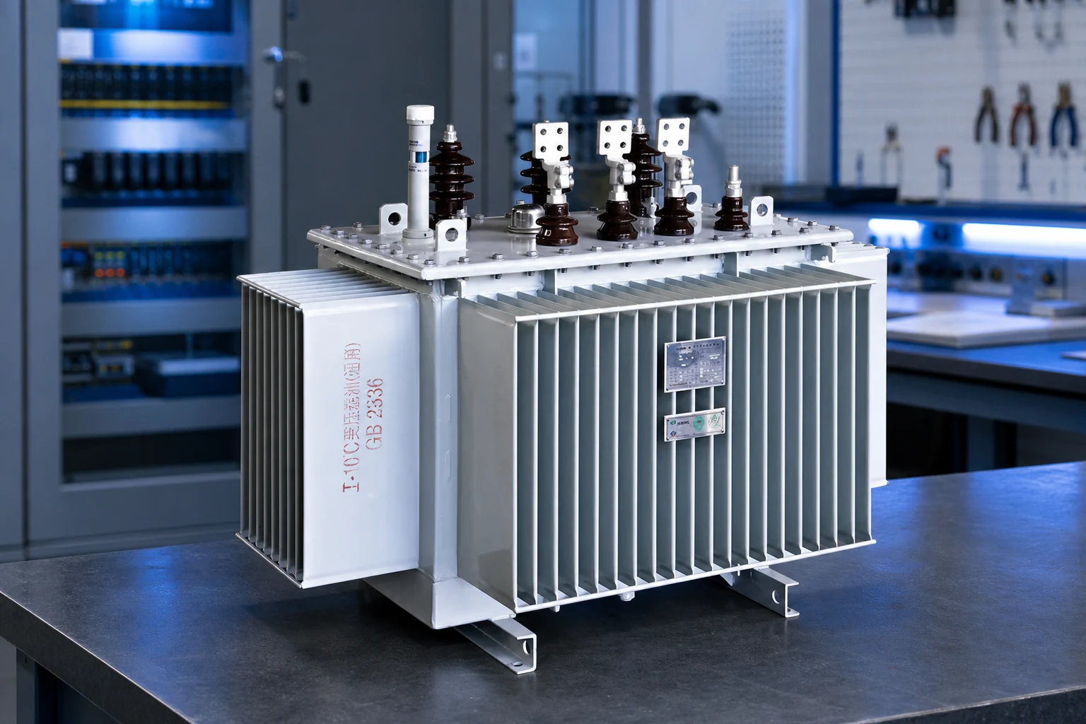Jubang Group power_transformer — official product photo with illustrative scene background (not a real site photo)