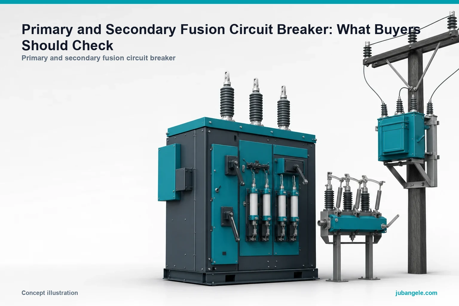 Concept illustration of Primary and secondary fusion circuit breaker in a medium-voltage distribution context (not a product photo)