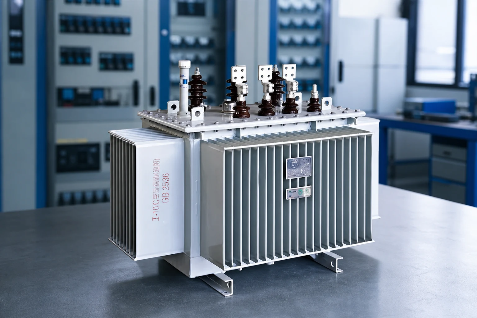 Jubang Group power_transformer — official product photo with illustrative scene background (not a real site photo)