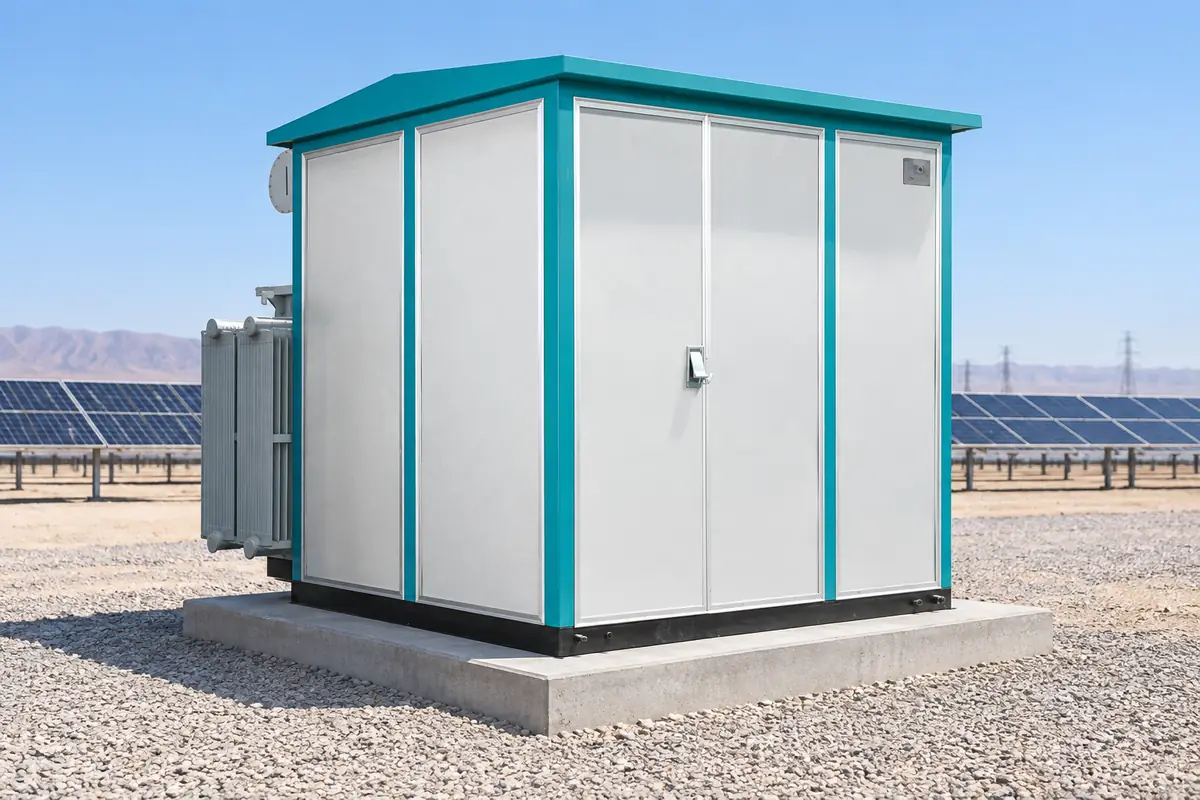 PV inverter and step-up transformer interface in a solar farm substation